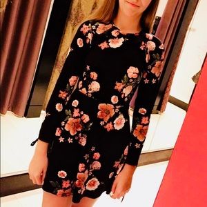 Floral black dress